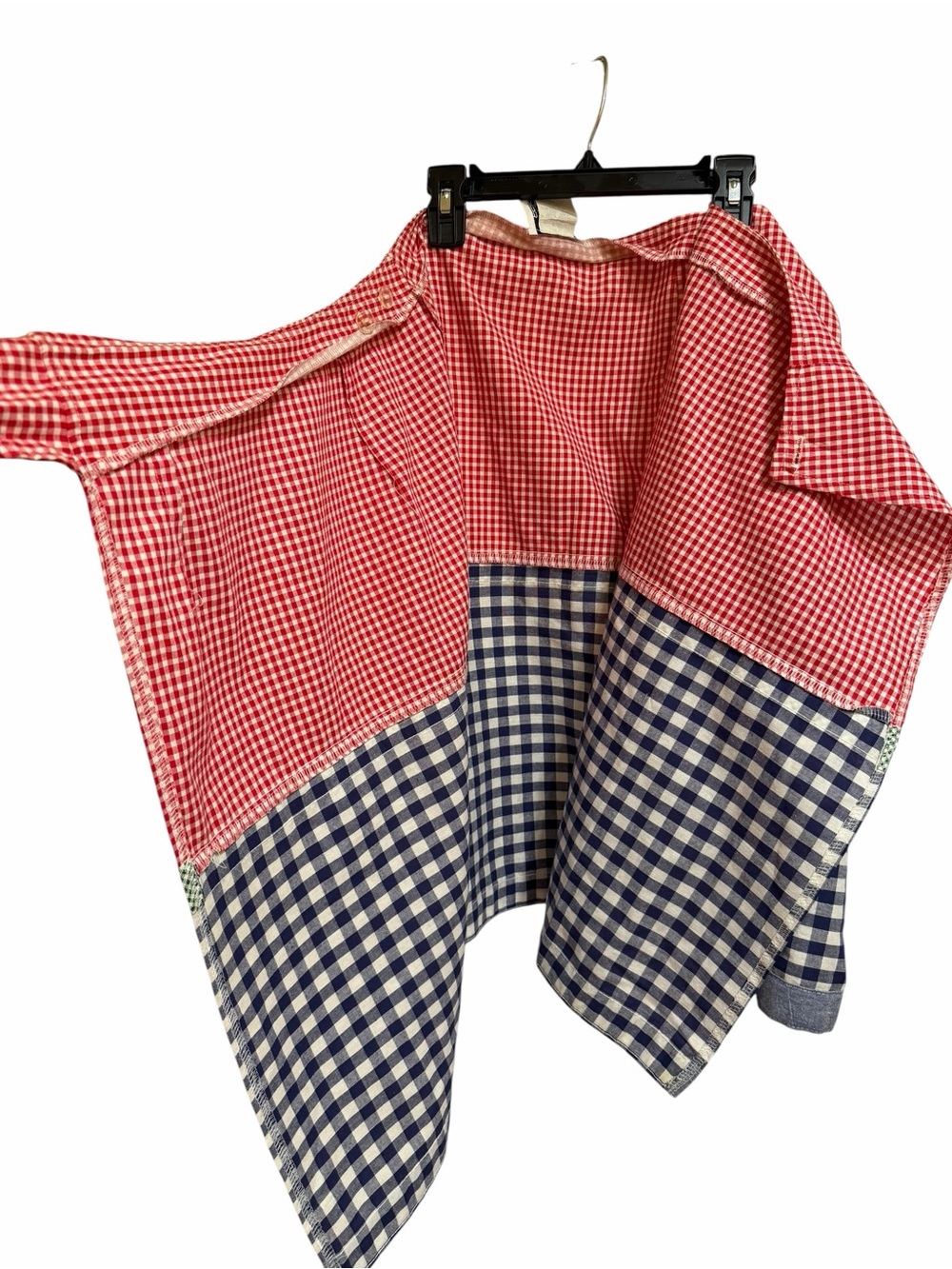 Barbara Gerwit Vintage 80s Red White & Blue Gingham Wrap Skirt Cotton Medium - Picture 5 of 7